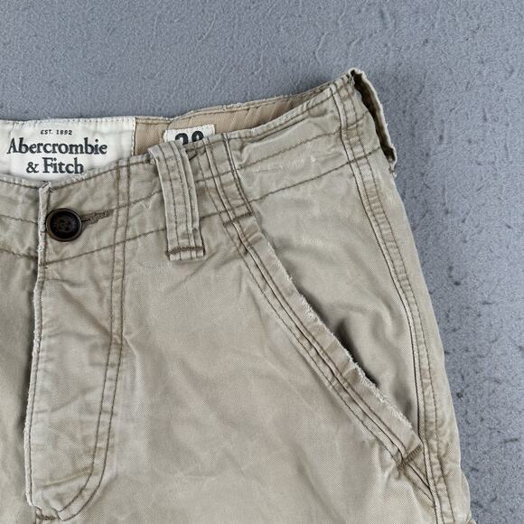Vtg Y2K Abercrombie & Fitch Cargo Shorts Men’s 28‎ Khaki Drawstring Paratrooper - Picture 2 of 16